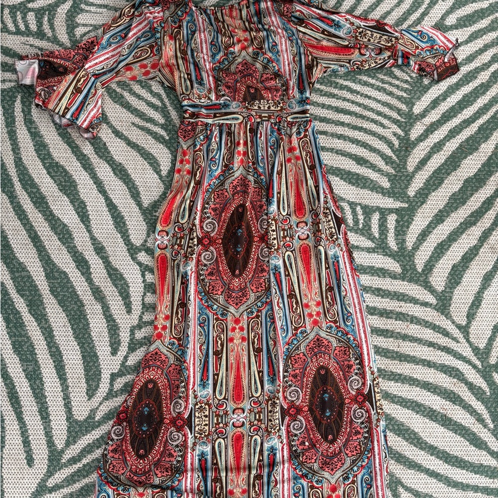 Boho Print Maxi Dress by Lapogee – Size L